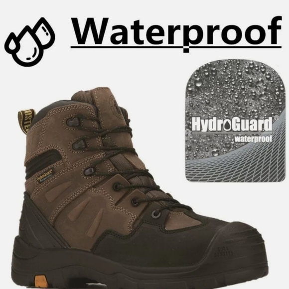 Men's Brown Work Boots - Picture 7 of 9